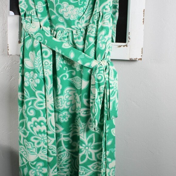Maison Tara Floral One-Shoulder Maxi Dress 20W - Ivory & Green - New with Tags! - Picture 7 of 11